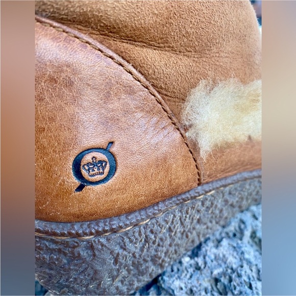 Børn Shearling Lined Leather Lace Up Boots Womens Size 7 Brown Cozy Boho - Picture 4 of 14